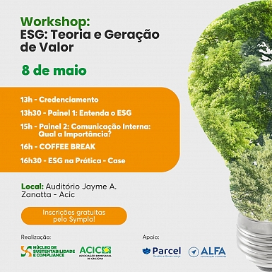 Núcleo de Sustentabilidade da Acic promove workshop sobre ESG
